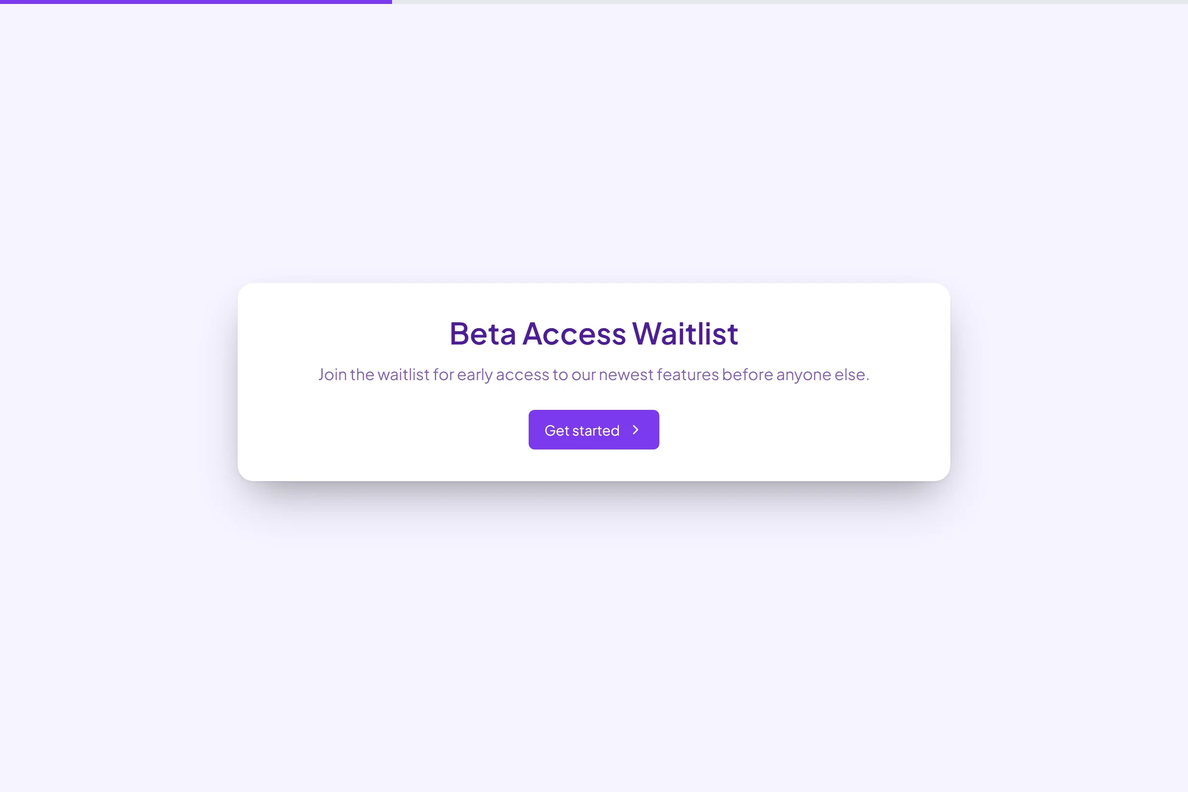 Beta Access Waitlist preview