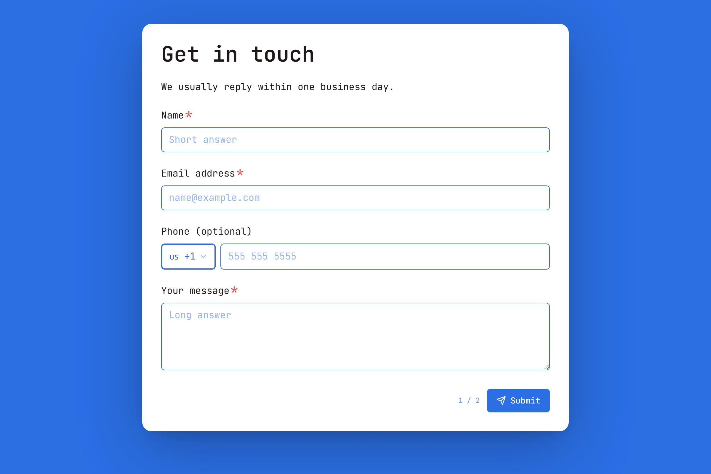 Contact Us preview