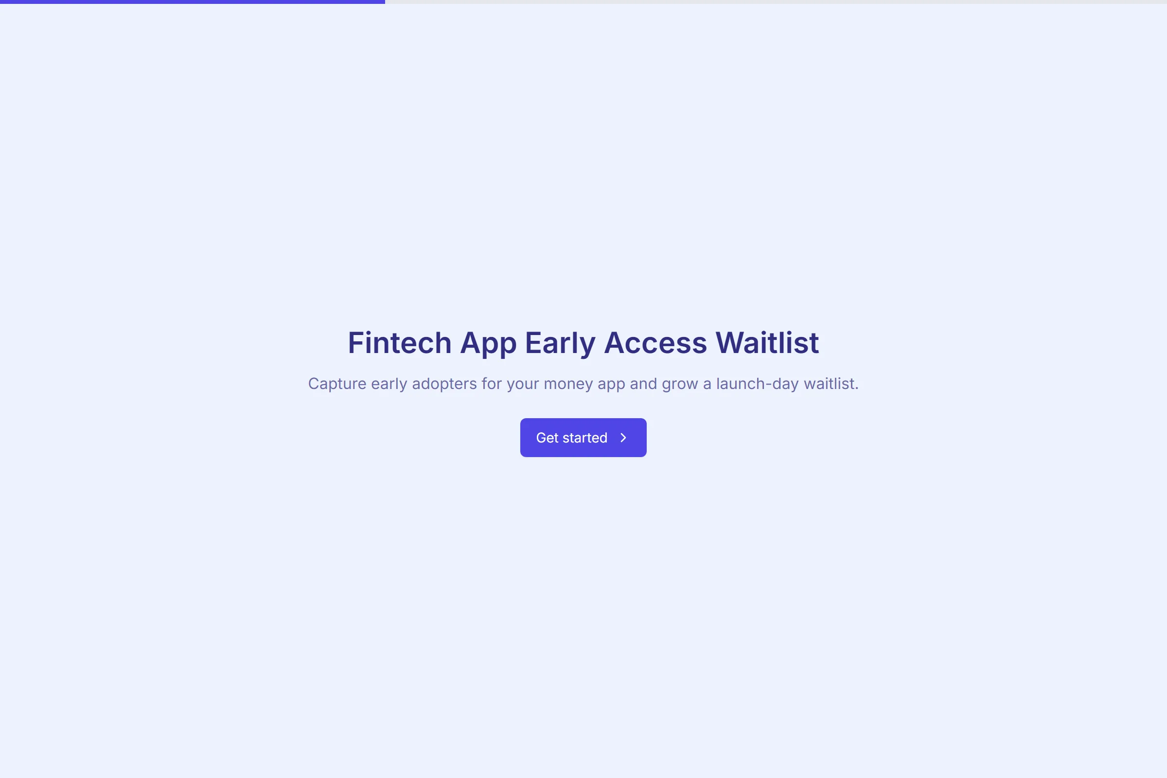 Fintech App Early Access Waitlist preview