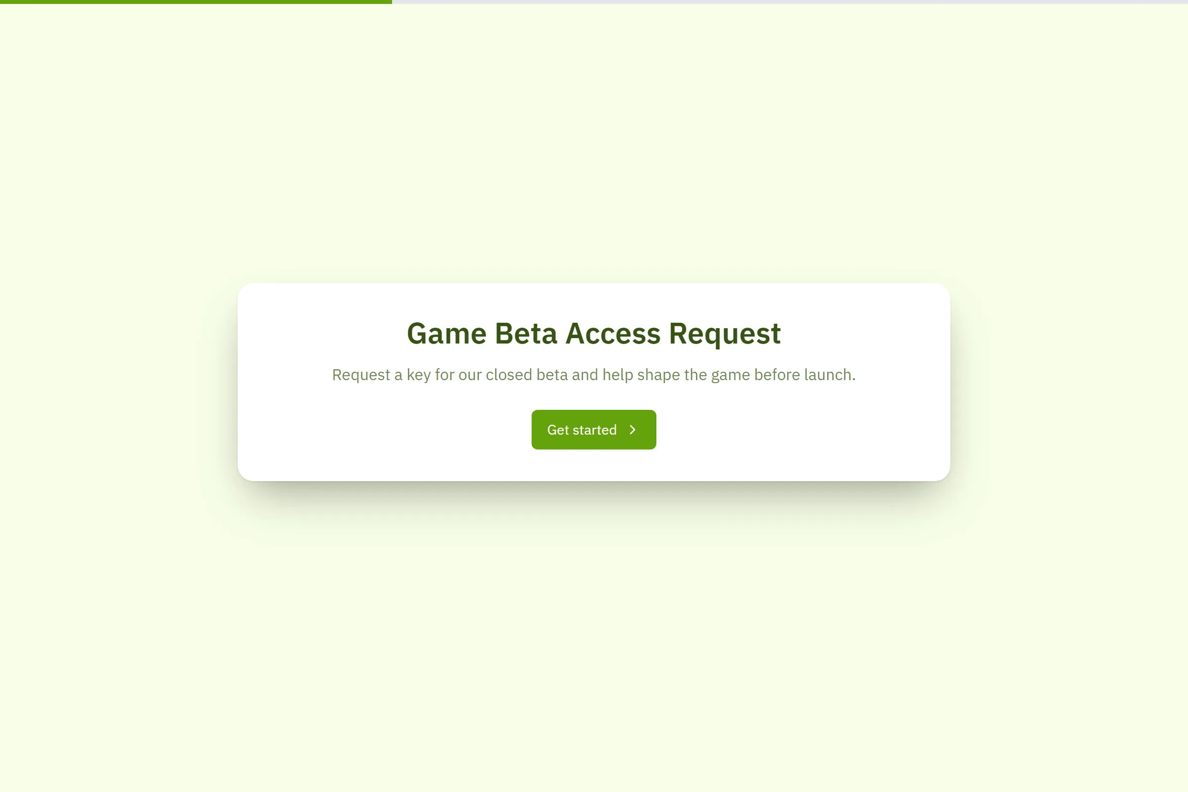 Game Beta Access Request preview