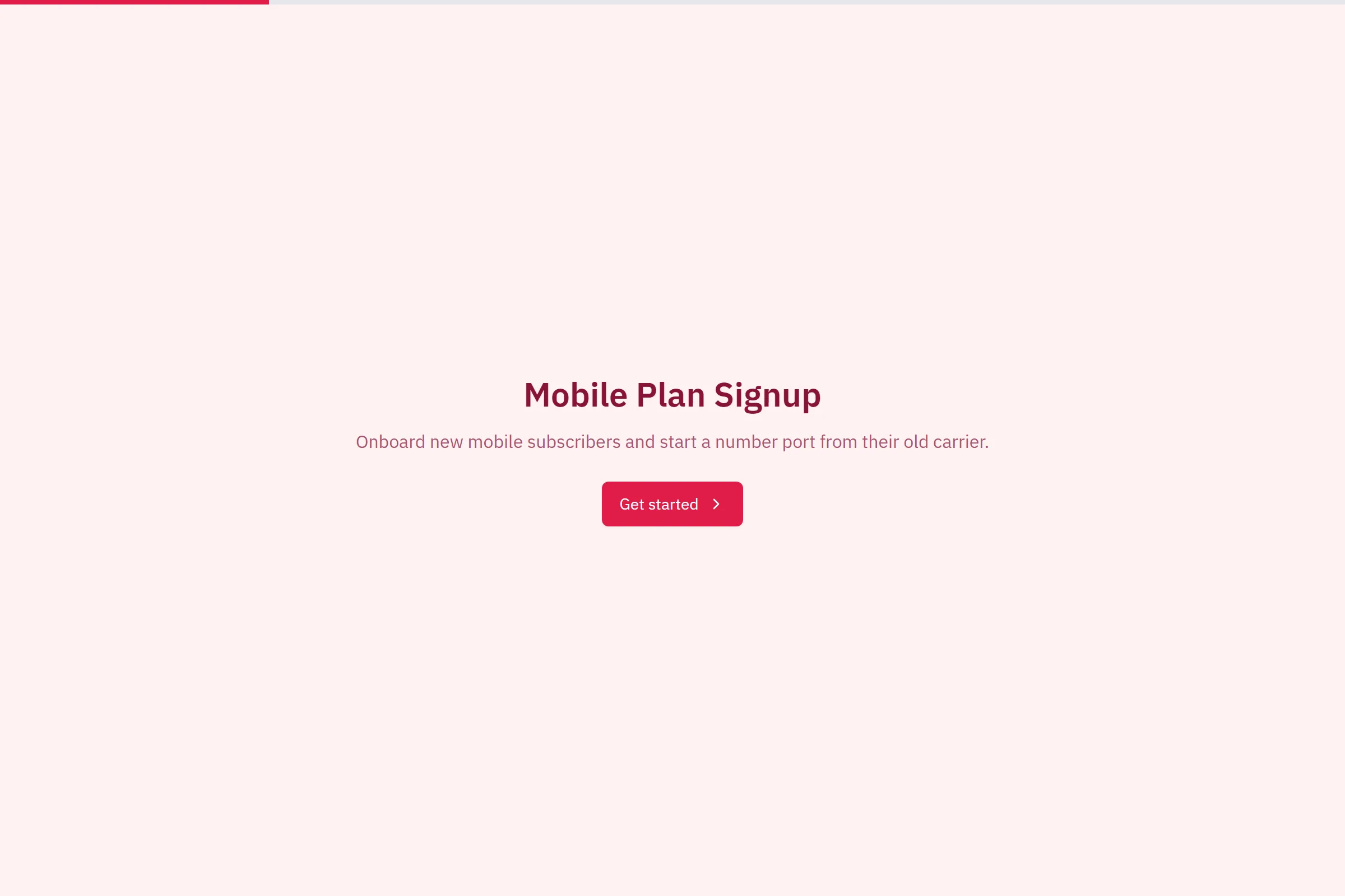 Mobile Plan Signup preview