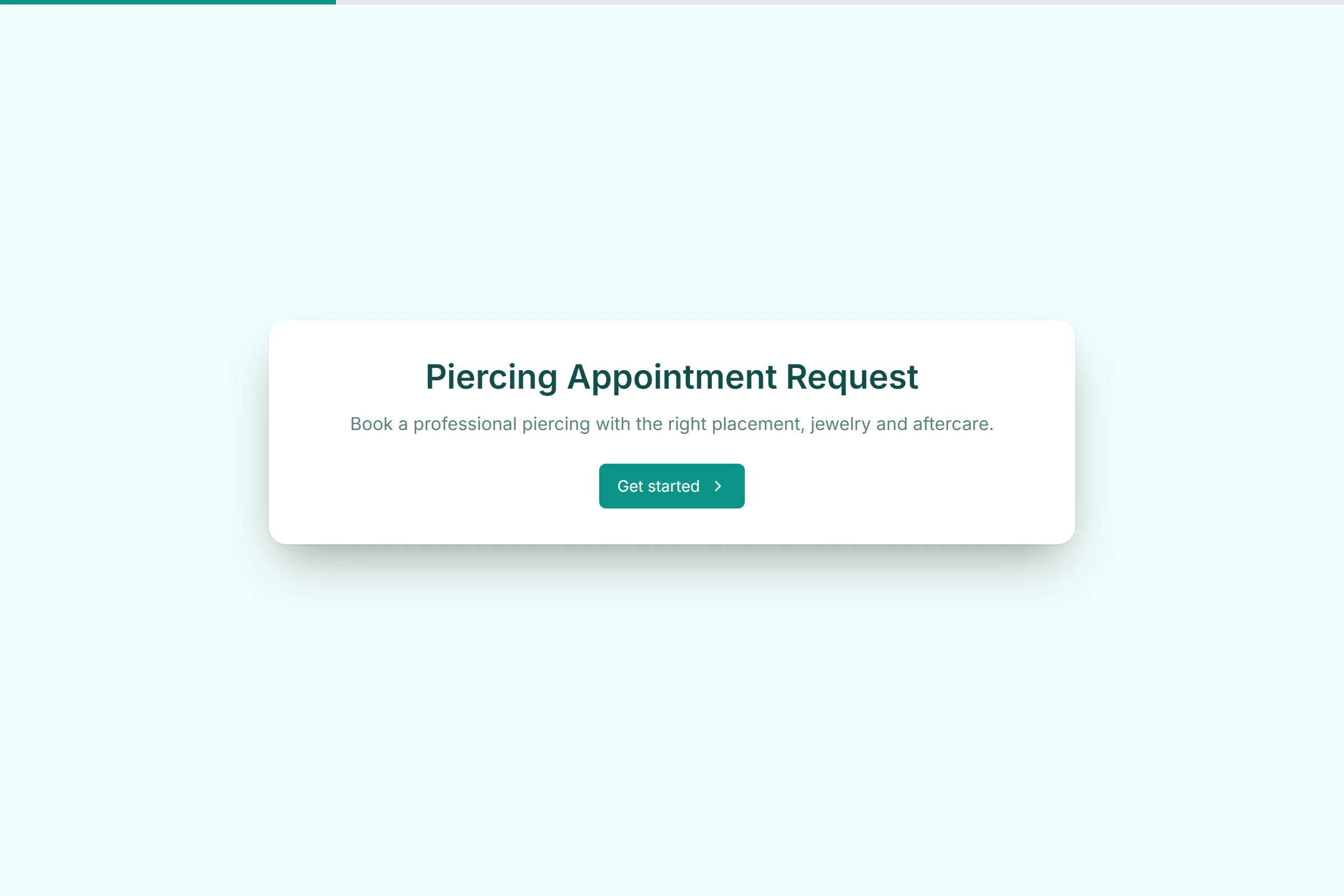 Piercing Appointment Request preview