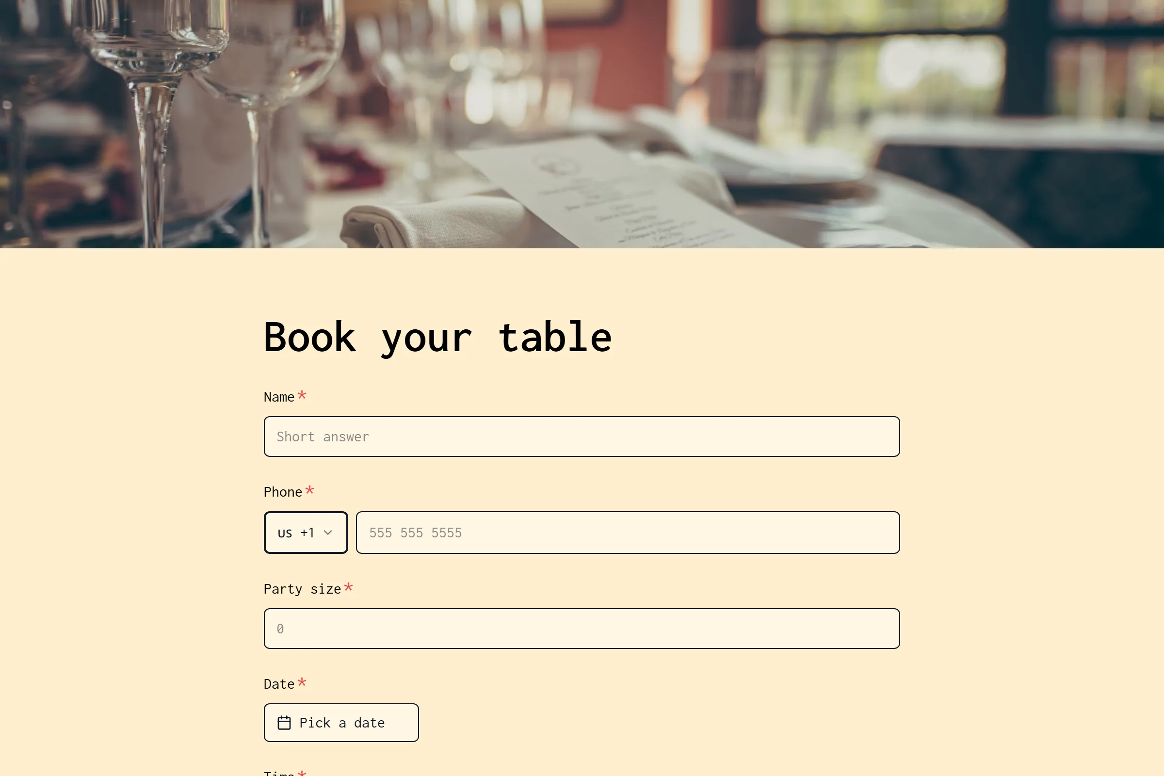 Restaurant Reservation preview