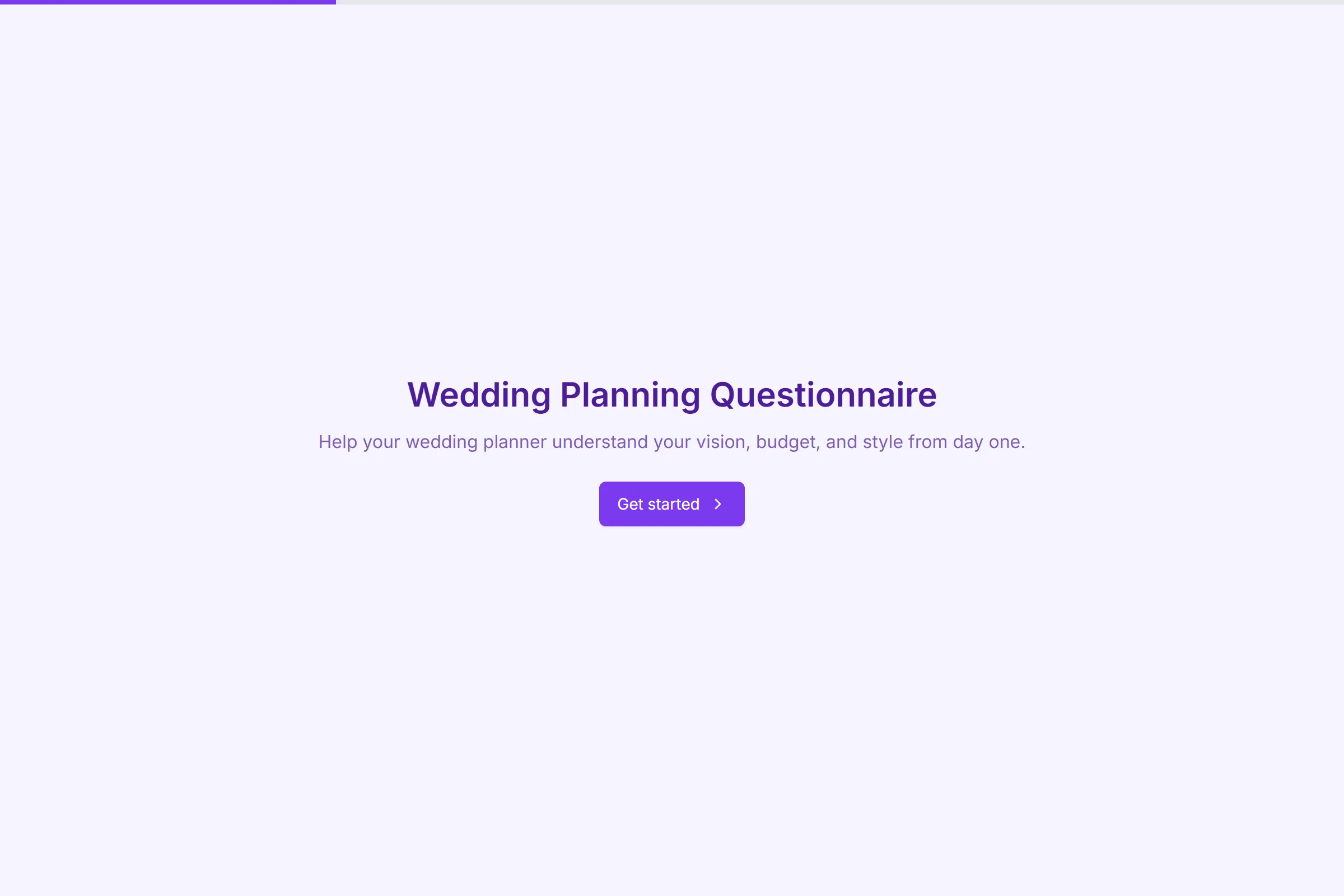 Wedding Planning Questionnaire preview