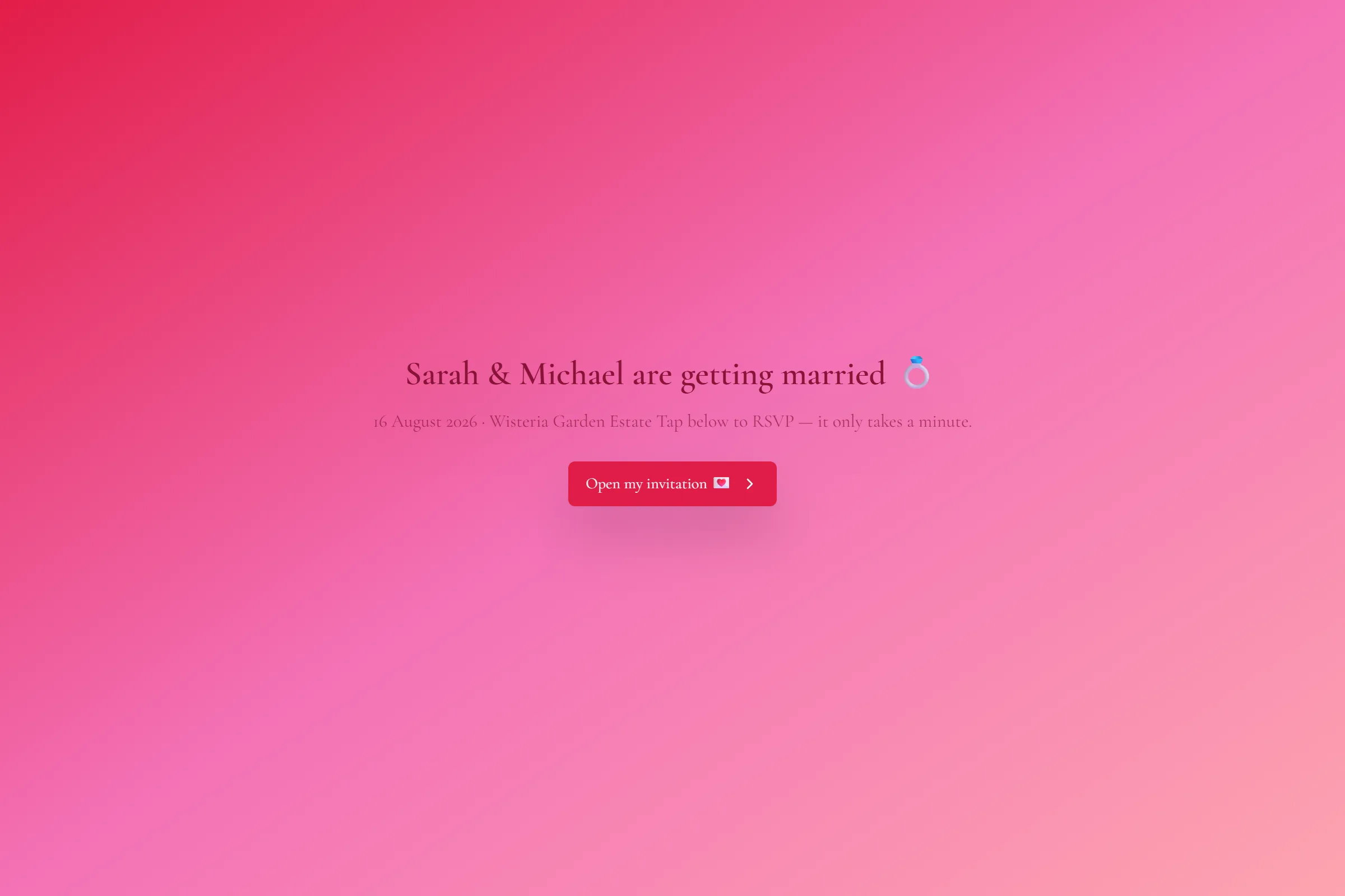 Wedding RSVP preview